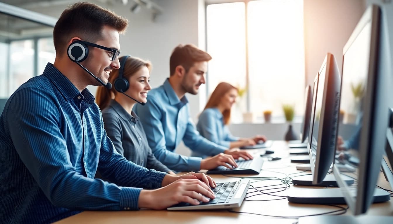Efficient IT support for small business it support london team collaborating in a modern workspace.