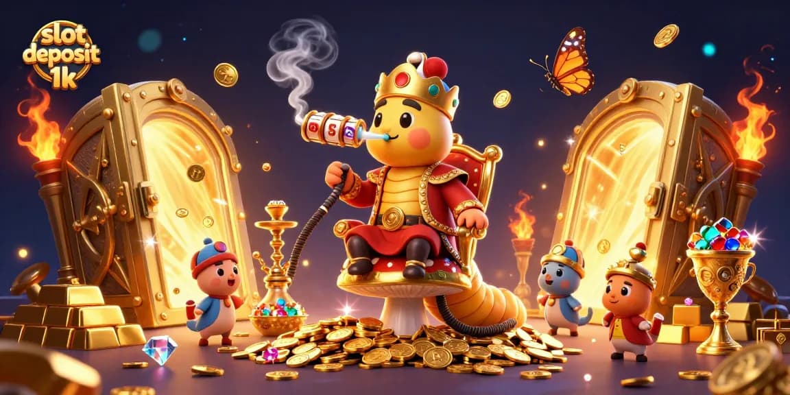 Menyenangkan bermain slot deposit 1k di situs dengan gambar karakter unik dan simbol slot yang menarik.