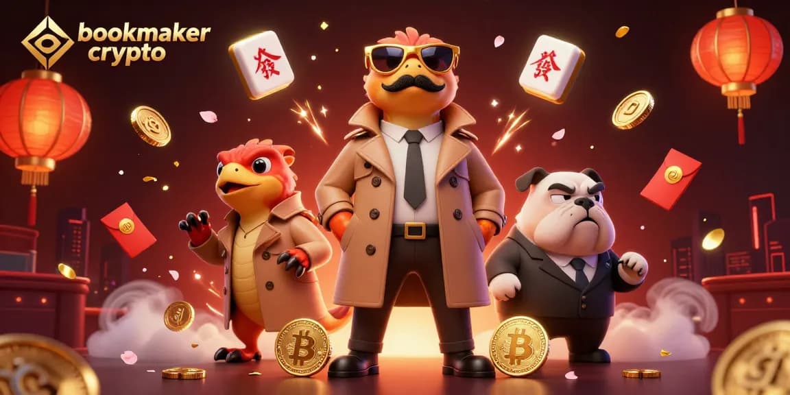 Misez sur le bookmaker crypto avec des animations colorées et des personnages amusants dans un casino.
