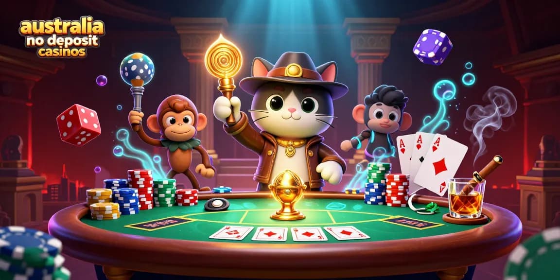 Engage with the thrilling world of australia no deposit casinos featuring an explorer cat and dynamic gaming elements.
