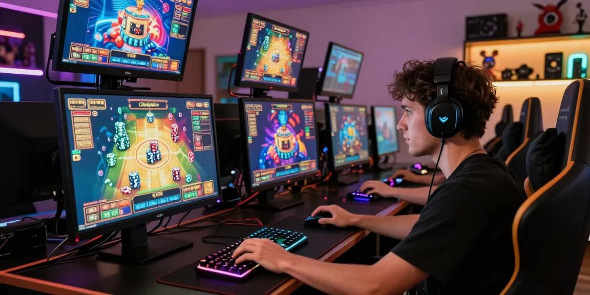 Engaging online gaming experience with slot mpo and vibrant visuals in a modern setup.
