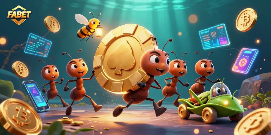 Engage in thrilling poker chip heists with FABET's exciting team of cartoon ants.