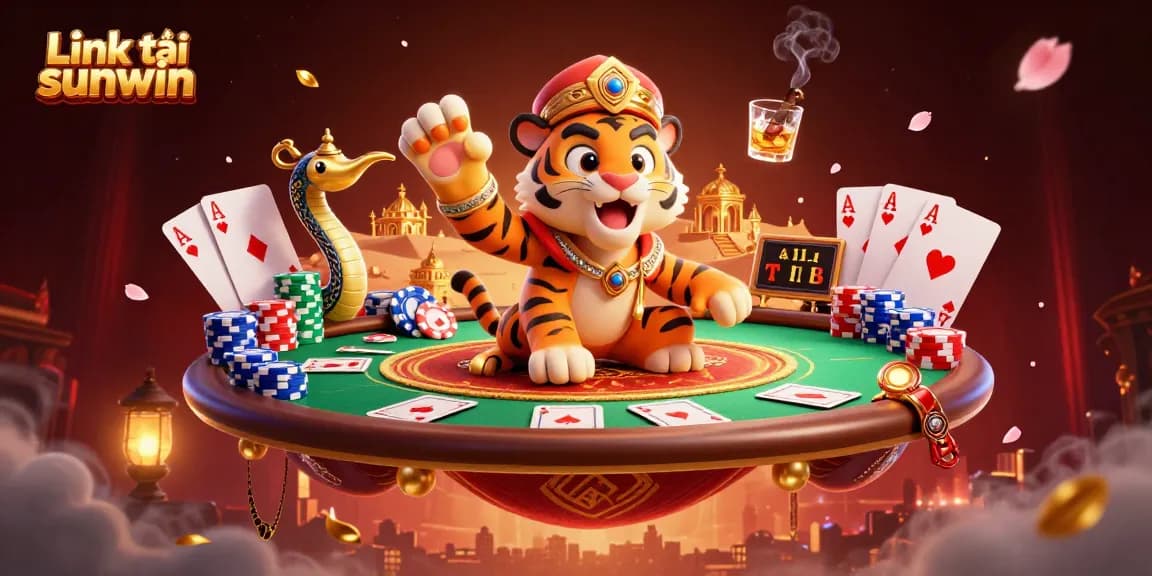 Engage with Link tải sunwin as the animated sultan and genie lead a vibrant casino scene.