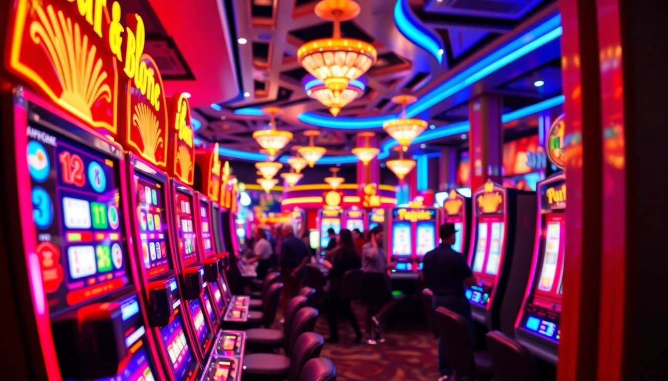 Experience the thrilling environment of slot gambling with vibrant casino slot machines.