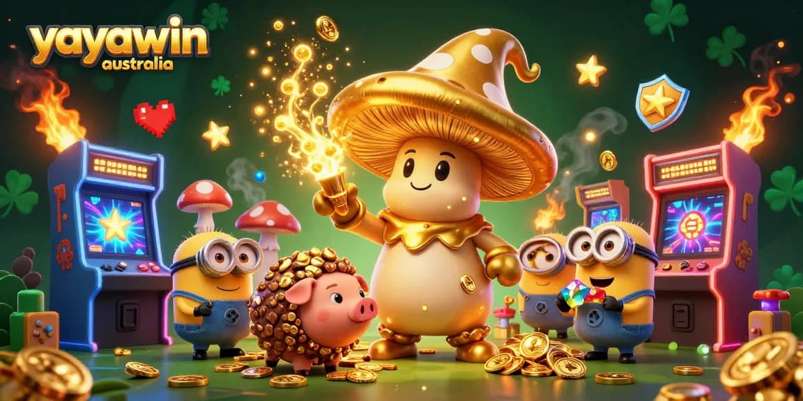 Play exciting games at yayawin australia with vibrant characters and gaming elements in a magical casino world.