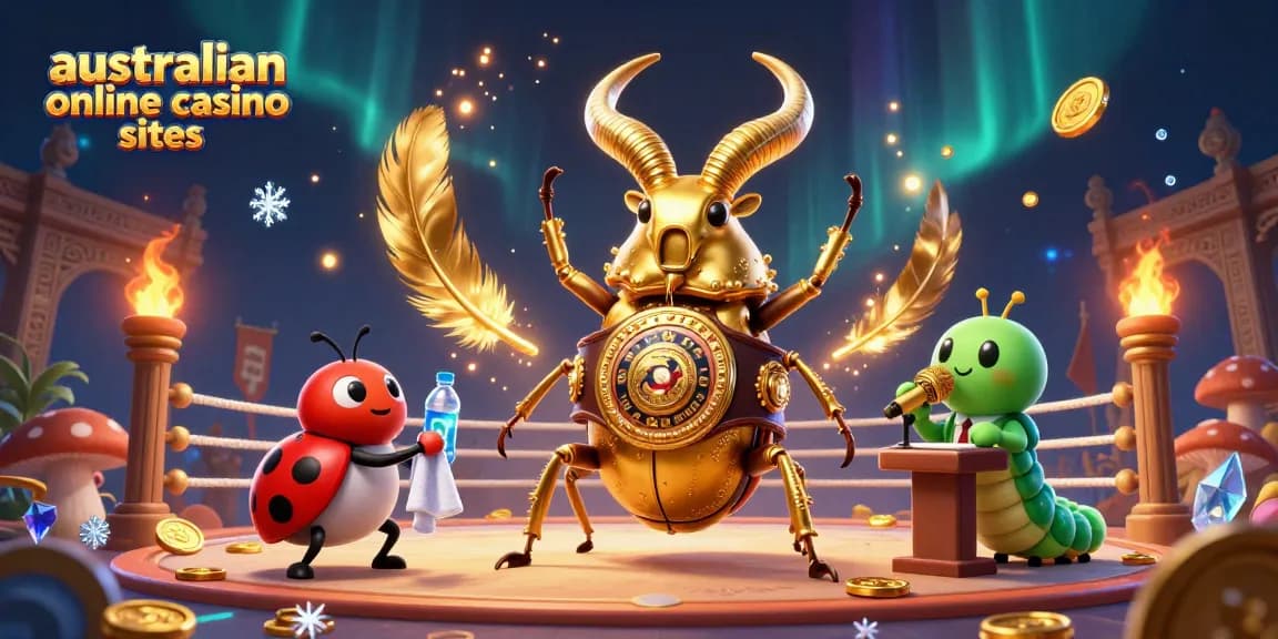 Experience thrilling action with australian online casino sites in this vibrant 3D illustration.