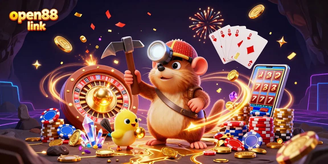 Join the thrill of winning at open88 link with 3D cartoon characters exploring a dazzling treasure cave!