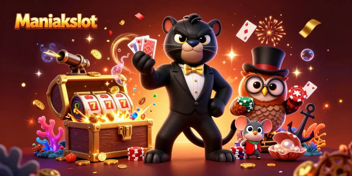 Experience thrilling gameplay with Maniakslot, featuring enchanting casino characters and vibrant slot elements.