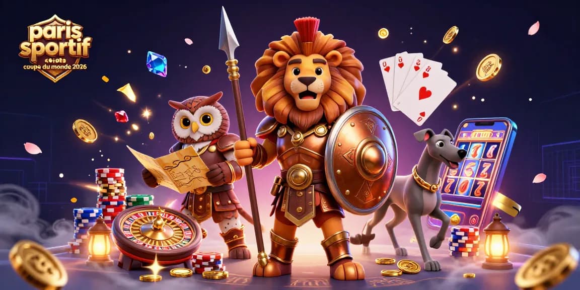 Profitez des paris sportif coupe du monde 2026 avec des personnages de casino et des éléments dynamiques.