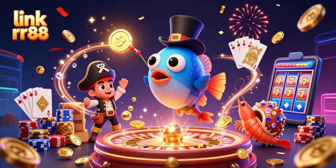 Experience thrilling excitement with link rr88 as golden coins cascade in a vibrant casino scene.