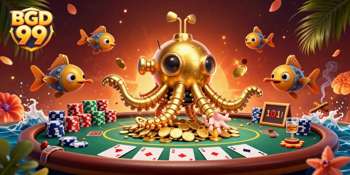 Engage in thrilling gameplay with BGD 99 featuring a vibrant kraken submarine scene.