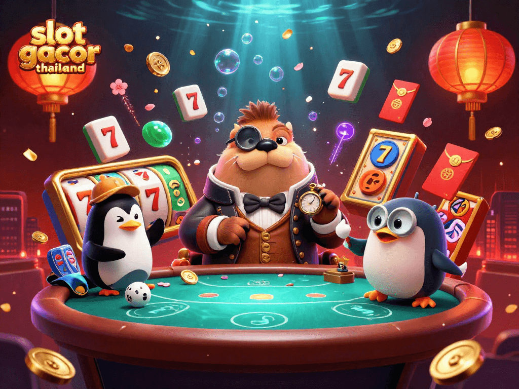 Engage in slot gacor thailand excitement with a vibrant underwater casino scene.