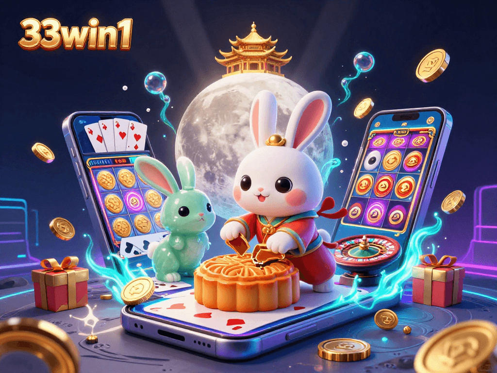 Engage with the thrilling world of 33win1 where the moon rabbit reveals poker chips!