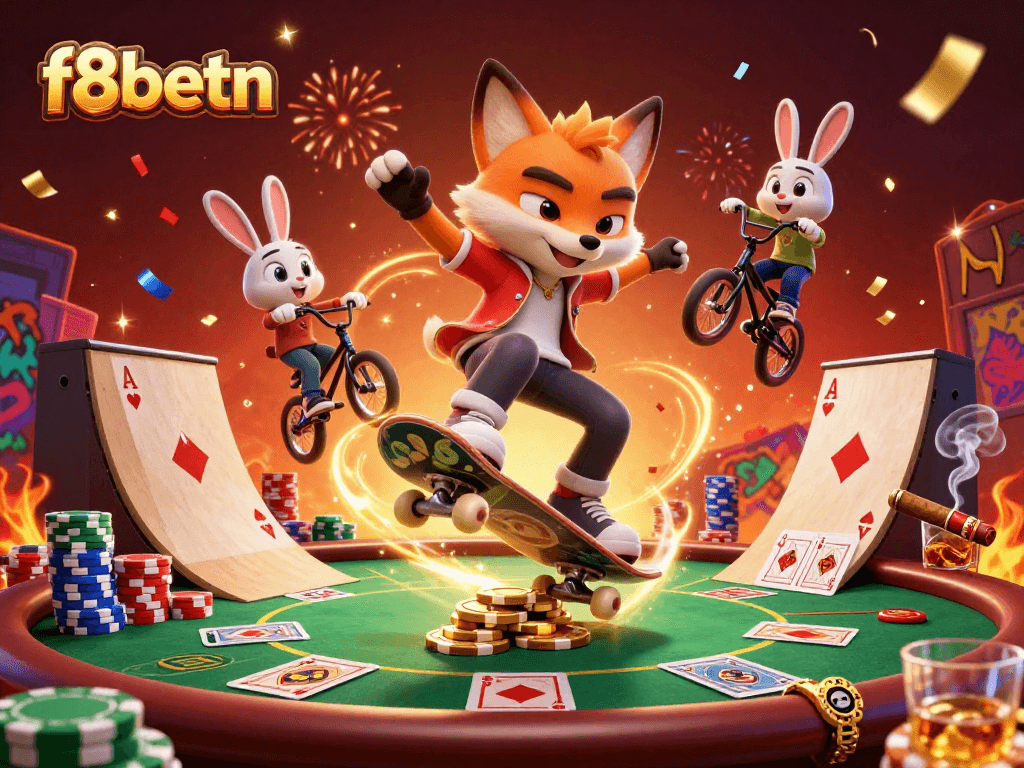 Experience thrilling gameplay with f8betn illustrated in a vibrant 3D scene of excitement.