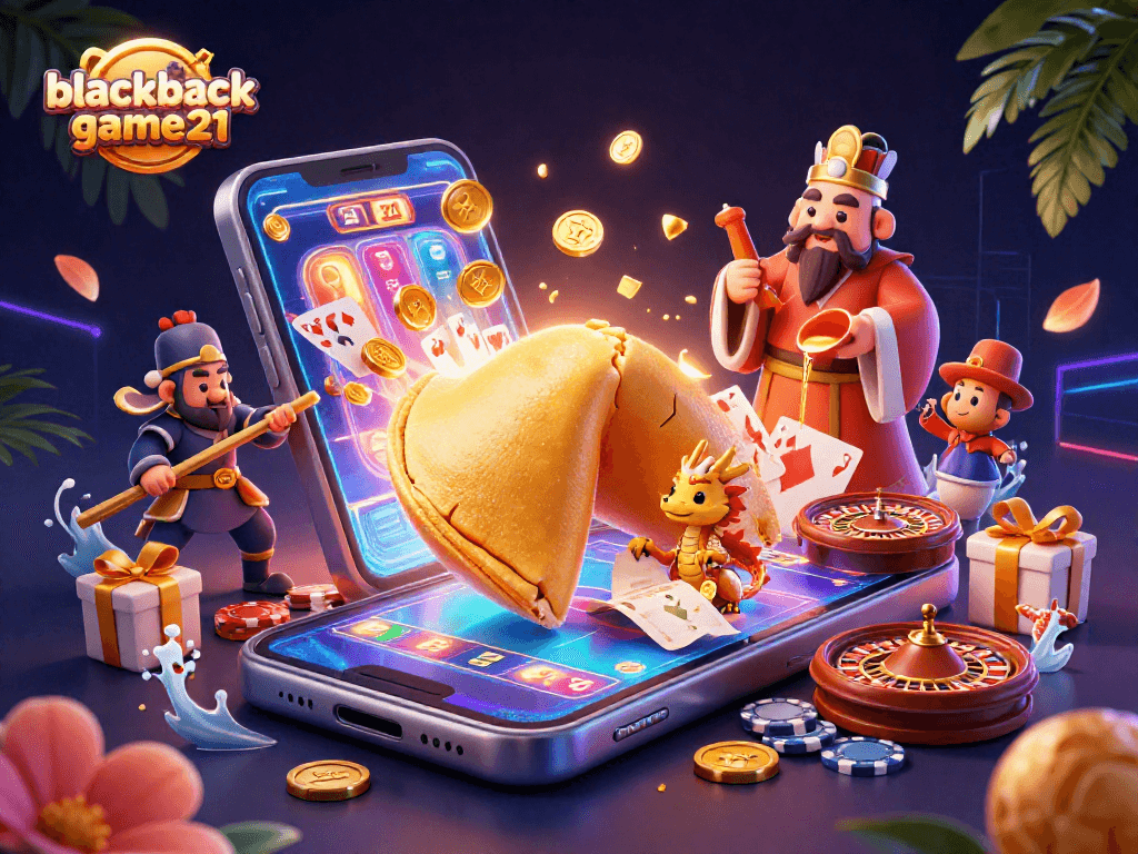 Play blackjack-game21 with a vibrant 3D casino scene full of action and fortune.