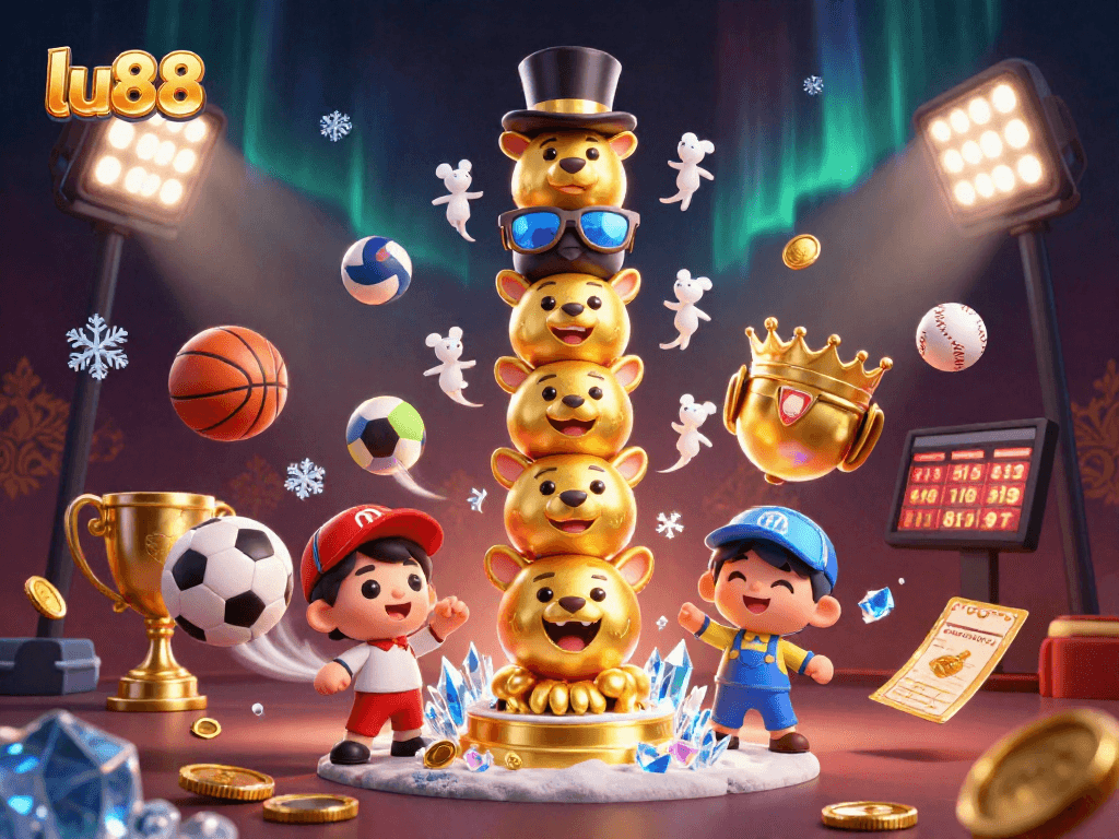 Play and win with lu88 exciting sports betting action and golden casino elements.
