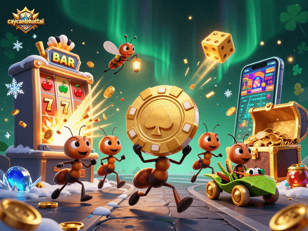 Experience the excitement of caycanhphattai with a team of ants on a cinematic casino heist.