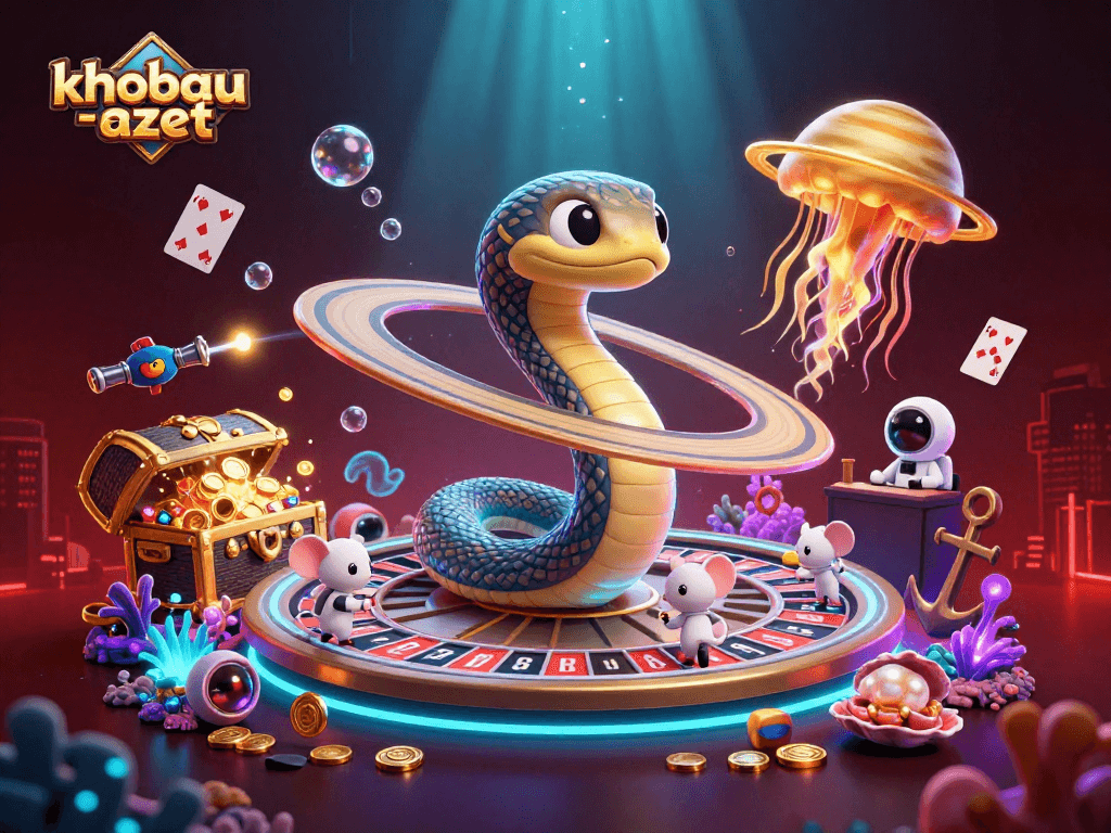 Engage in khobau-aztec gameplay as astronaut mice place bets on a roulette-like Saturn ring.
