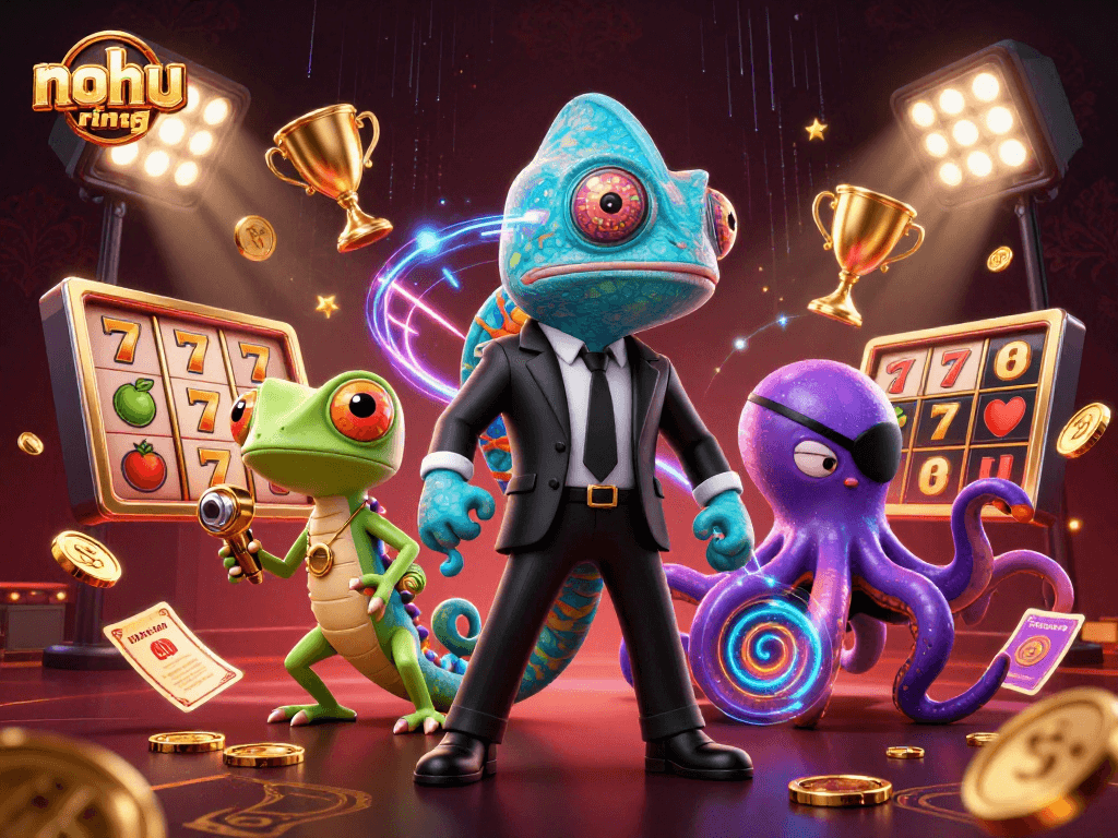Nurture your winning strategies with nohu-ring as the lively chameleon, gadgets, and octopus engage in a jackpot adventure.