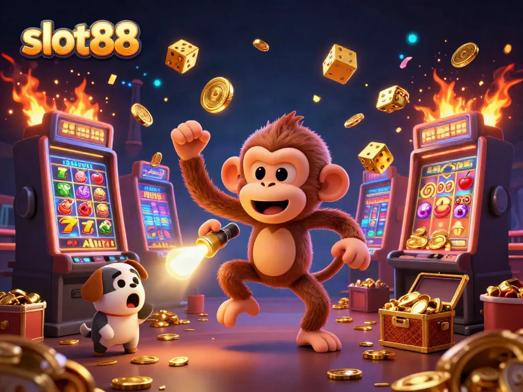 Engage with slot88 adventures in a vibrant casino scene filled with dynamic gaming energy.
