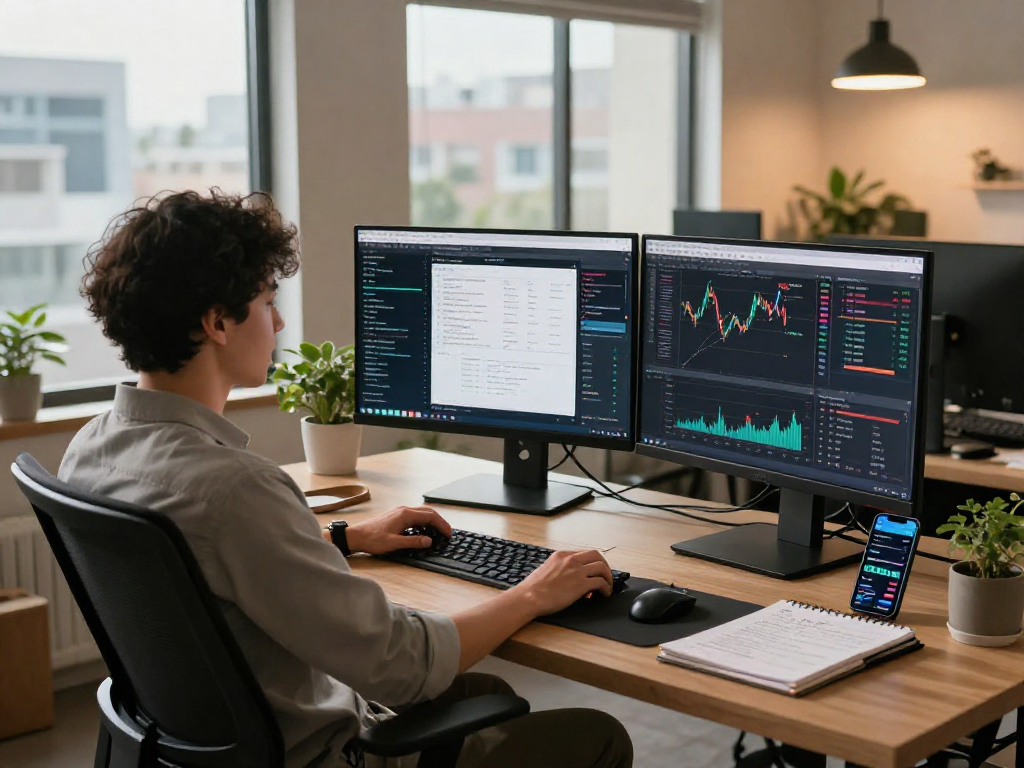 Real-time data visualization on global commodity index API in a modern developer workspace