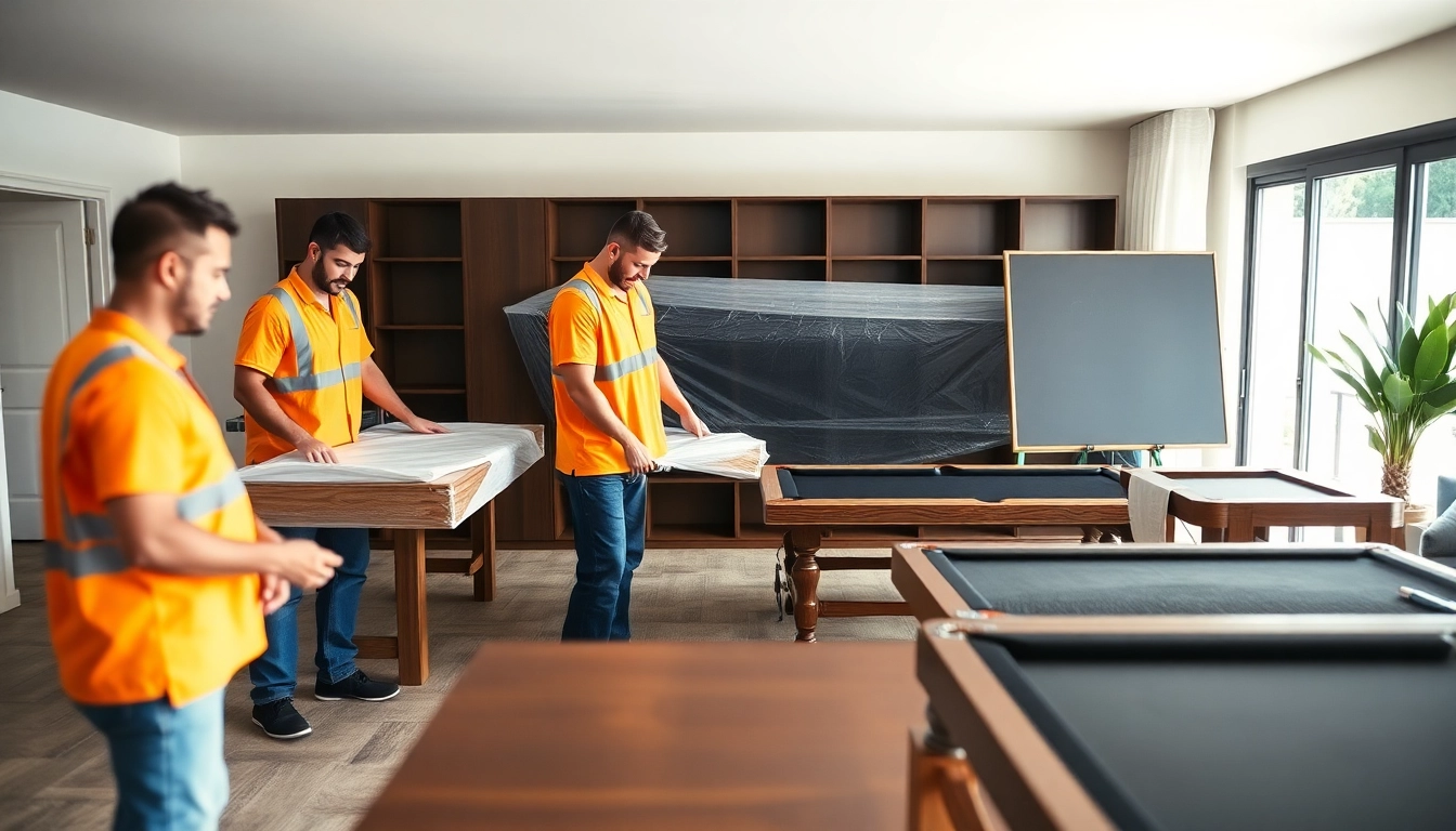 Providing game table movers services with professional care and efficiency in a home setting.
