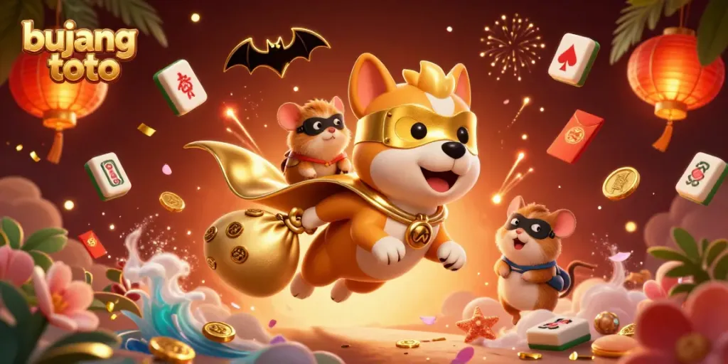 Engage in winning strategies with bujang toto in a dynamic casino-themed illustration.