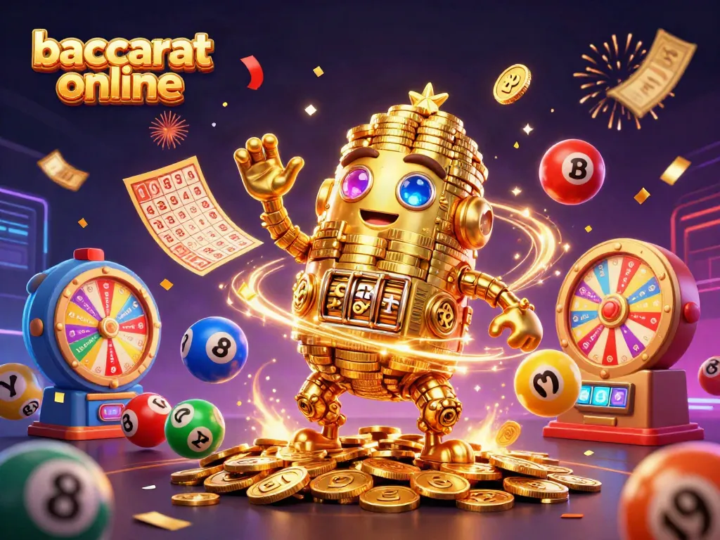 Experience the thrill of baccarat online with this vibrant 3D illustration showcasing excitement and potential wins.