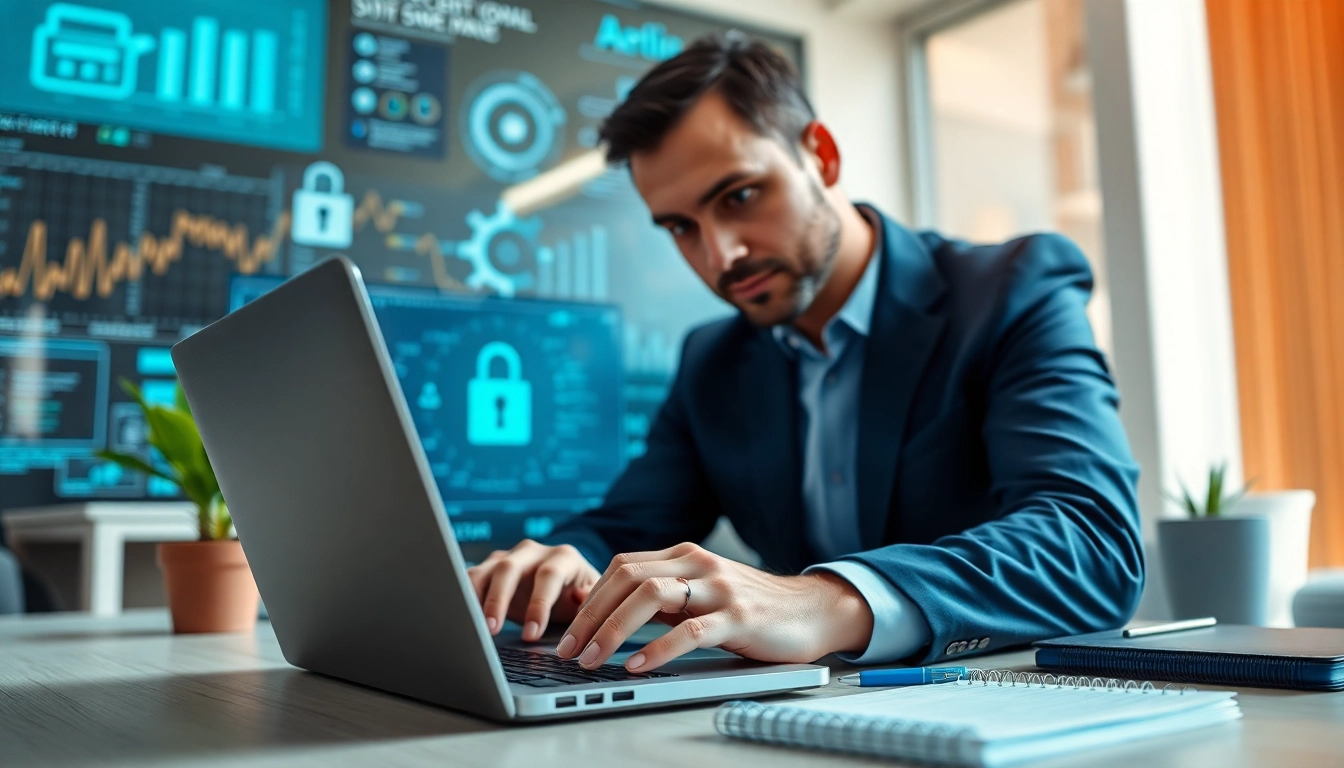 Enhance your cybersmart strategy with a cybersecurity consultant analyzing security measures.
