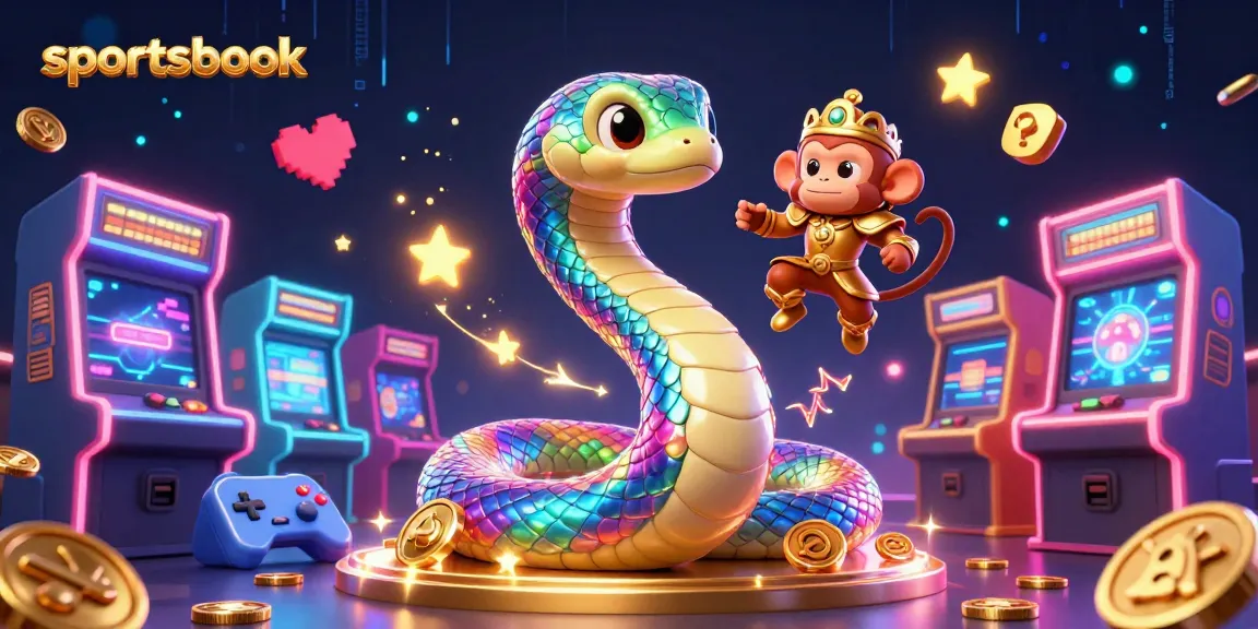 Engage with the dynamic sportsbook scene featuring a colorful illustration of a rainbow serpent and monkey king, surrounded by gaming elements.