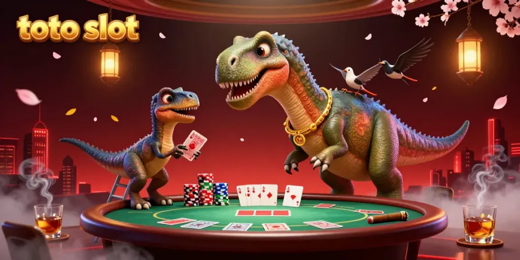 Menggali keseruan dalam permainan toto slot dengan dinosaurus raksasa di kasino.