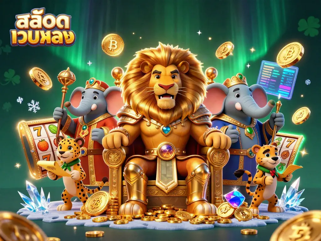 Spin the reels with สล็อตเว็บตรง as the fierce lion king rules the casino world.