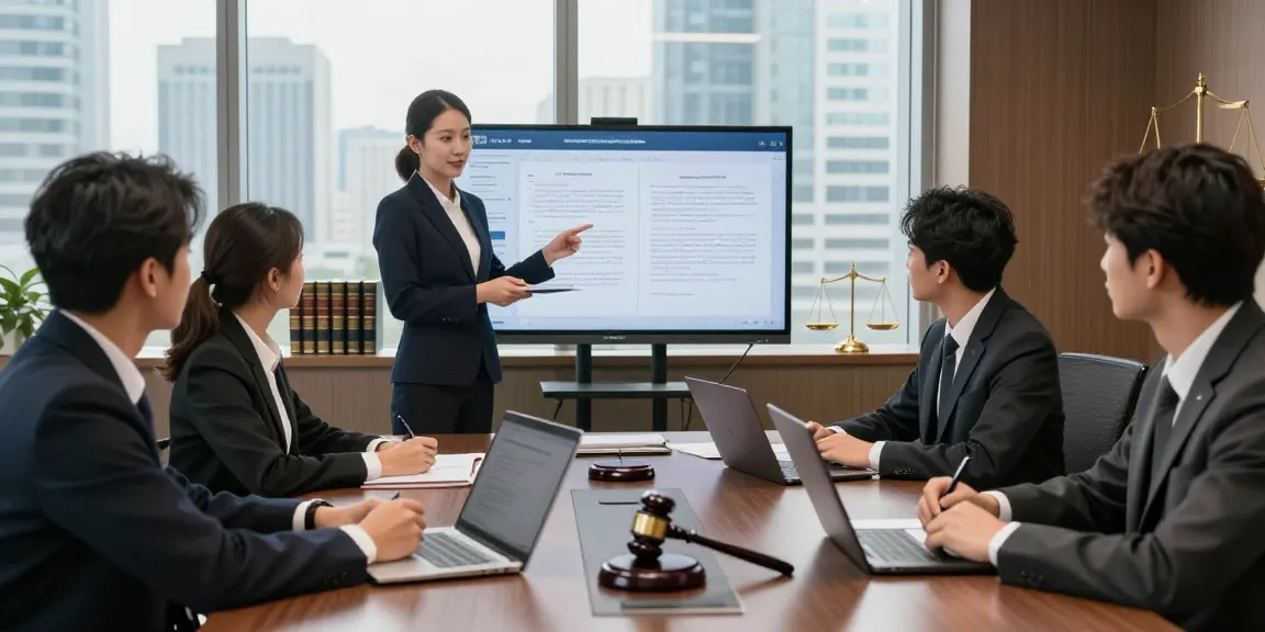 Law team collaborating on case strategy, showcasing the legal expertise that had me going.