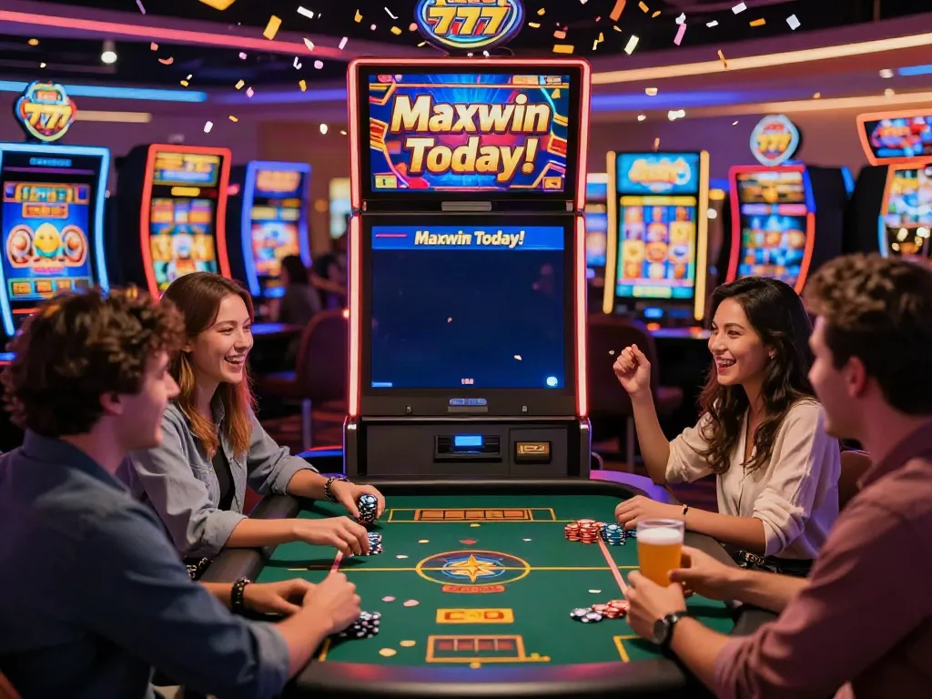 Pengalaman seru permainan Slot777 di kasino online dengan teman-teman, suasana penuh keceriaan.