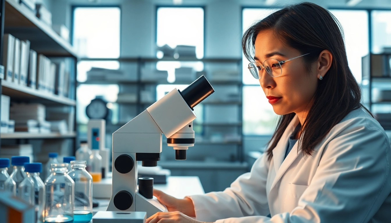 Examining ion peptide samples in a high-tech research laboratory environment.